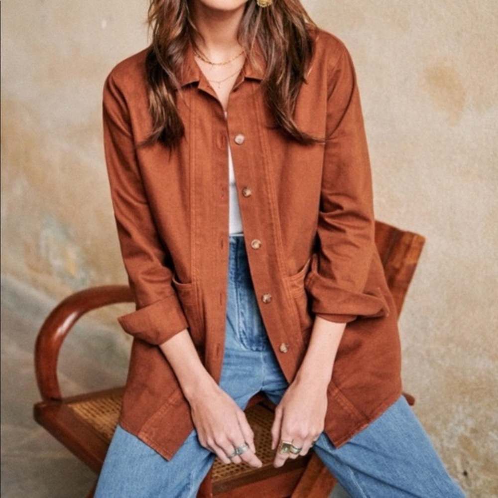 Sesane Will Jacket in Camel, size Small